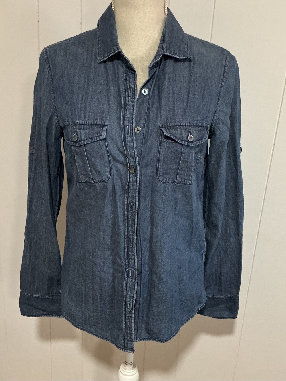 J. Crew Dark Denim Button-Up Shirt
